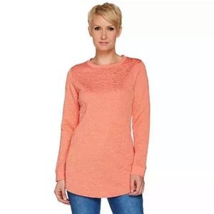 ⭐️ HP ISAAC MIZRAHI LIVE! Scroll Jacquard Knit Pullover